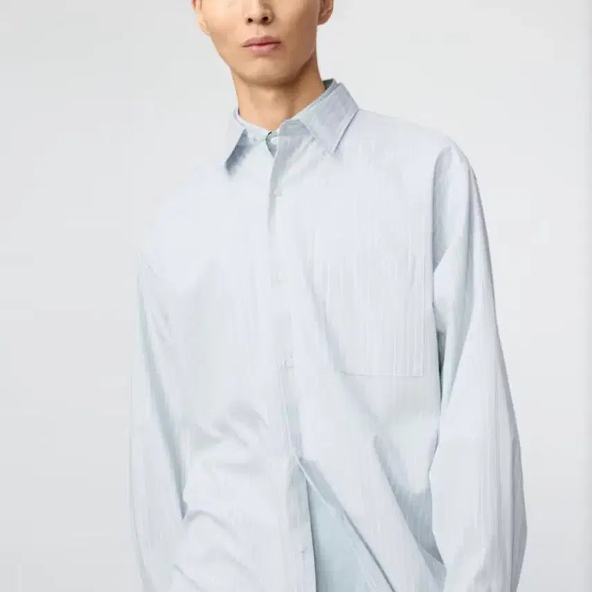 [BUNJANG] Uniqlo Broadcloth Oversized Stripe Shirt (Blue, L) / 유니클로 스트라이프 셔츠 브로드클로스오버사이즈셔츠 블루 L사이즈