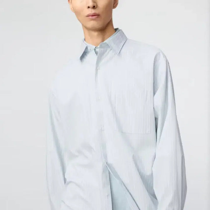 [BUNJANG] Uniqlo Broadcloth Oversized Stripe Shirt (Blue, L) / 유니클로 스트라이프 셔츠 브로드클로스오버사이즈셔츠 블루 L사이즈