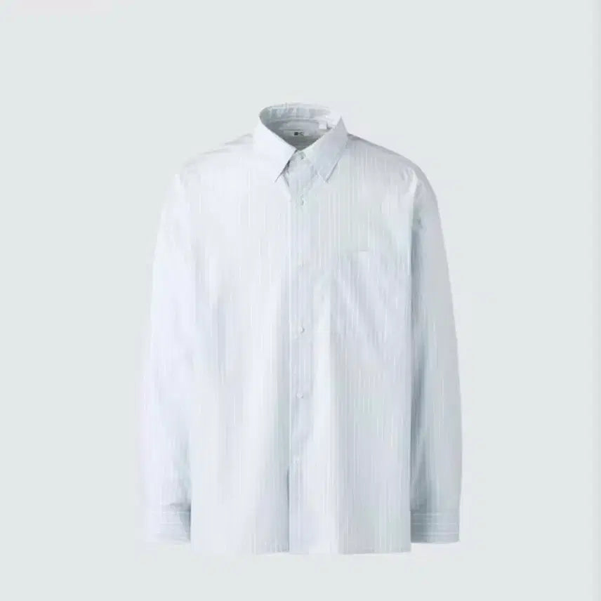 [BUNJANG] Uniqlo Broadcloth Oversized Stripe Shirt (Blue, L) / 유니클로 스트라이프 셔츠 브로드클로스오버사이즈셔츠 블루 L사이즈