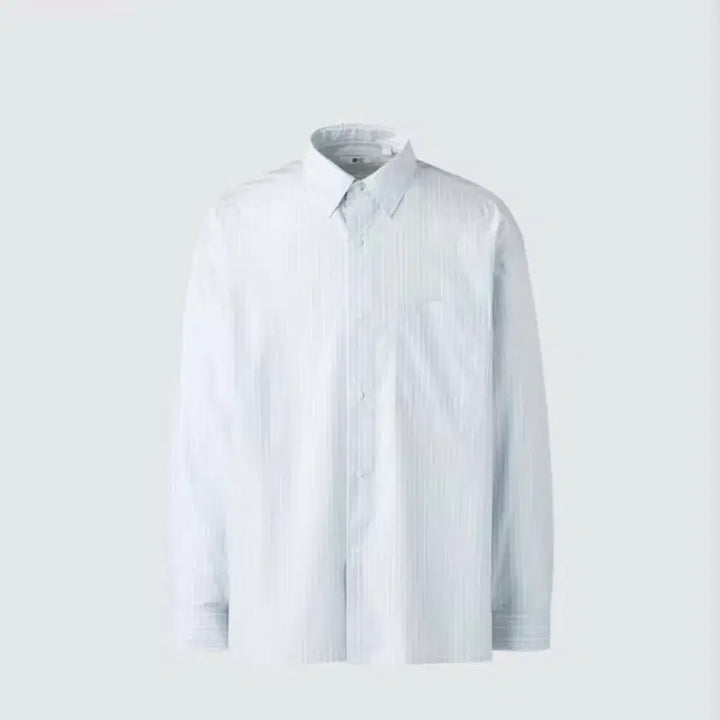 [BUNJANG] Uniqlo Broadcloth Oversized Stripe Shirt (Blue, L) / 유니클로 스트라이프 셔츠 브로드클로스오버사이즈셔츠 블루 L사이즈