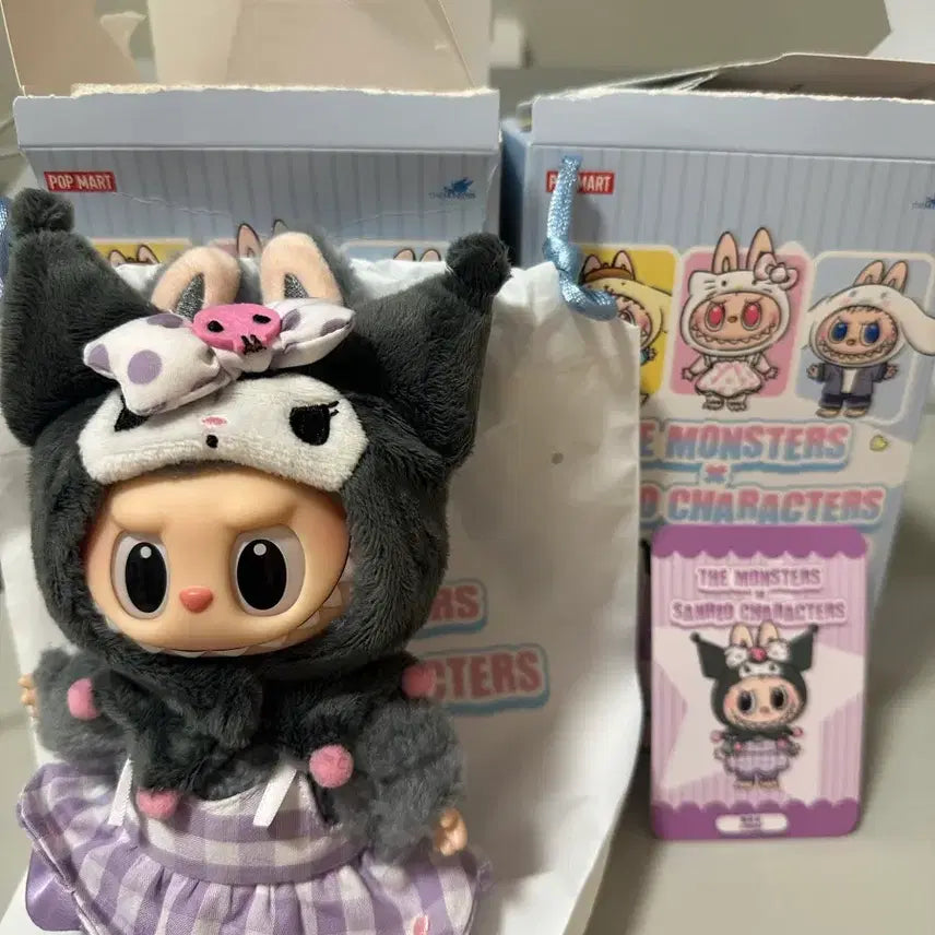 [BUNJANG] Pop Mart Sanrio Kuromi Labubu Doll Keyring / 정품 새상품) 팝마트 산리오 쿠로미 라부부 인형키링 단순개봉