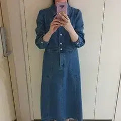 [BUNJANG] Thursday Island Denim Long Dress / Thursday Island 데님 롱 원피스