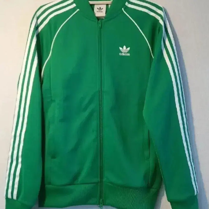 [BUNJANG] Adidas Track Top Jersey Full Zip Green White Size M (95) / 아디다스 초흰 초록 그린 트랙탑 저지 져지집업 95/M