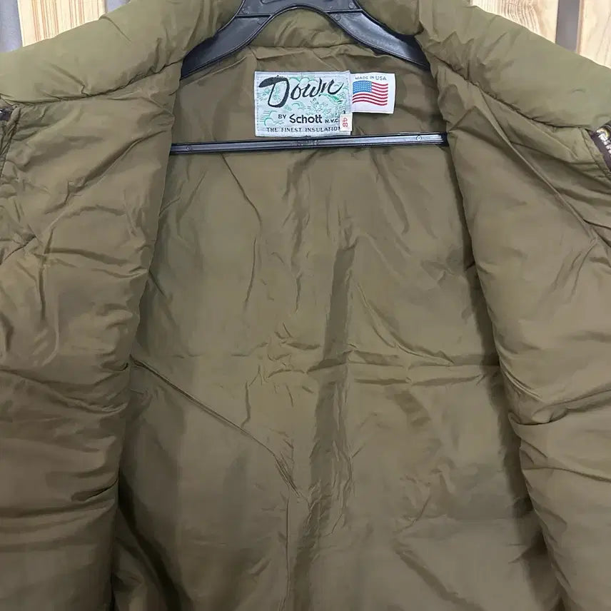 [BUNJANG] Schott Leather Padded Vest Brown / (48) Schott 쇼트 가죽 패딩 베스트 브라운