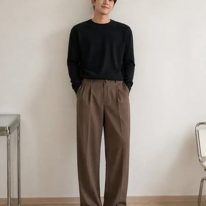 [SOLD OUT] 무신사 스탠다드 와이드 핀턱 슬랙스 모카브라운 (새상품급  31)