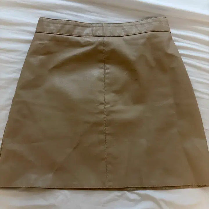[BUNJANG] Ablee Hinique Fromdayone Beige Leather Mini Skirt / S 베이지 레더 미니 스커트 치마 에이블리 히니크 히프나틱 프롬데이원