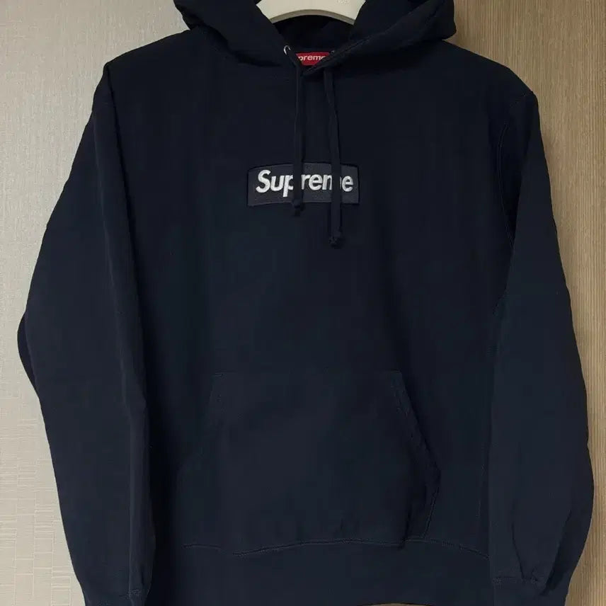 [BUNJANG] Supreme Box Logo Hoodie Navy S / [1회착] 정품 슈프림 박스로고 후드 네이비 S