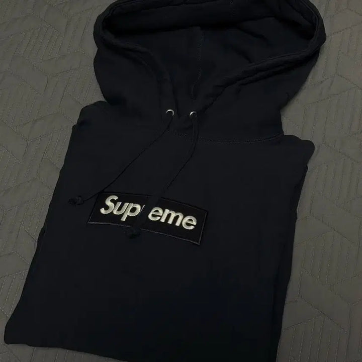 [BUNJANG] Supreme Box Logo Hoodie Navy S / [1회착] 정품 슈프림 박스로고 후드 네이비 S