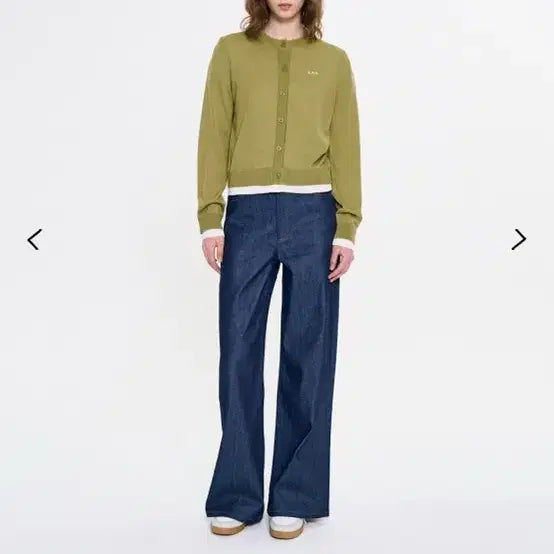 [BUNJANG] A.P.C Olive Green Cardigan / A.P.C올리브그린 가디건