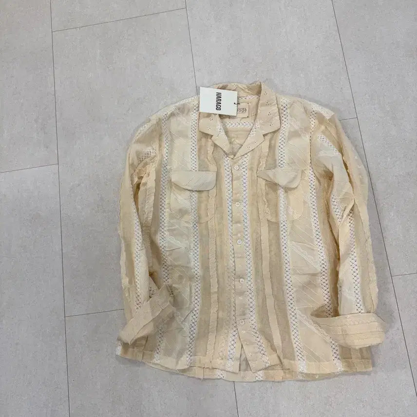 [BUNJANG] Harago Lace Patch Shirt / Harago 하라고 레이스 패치 셔츠