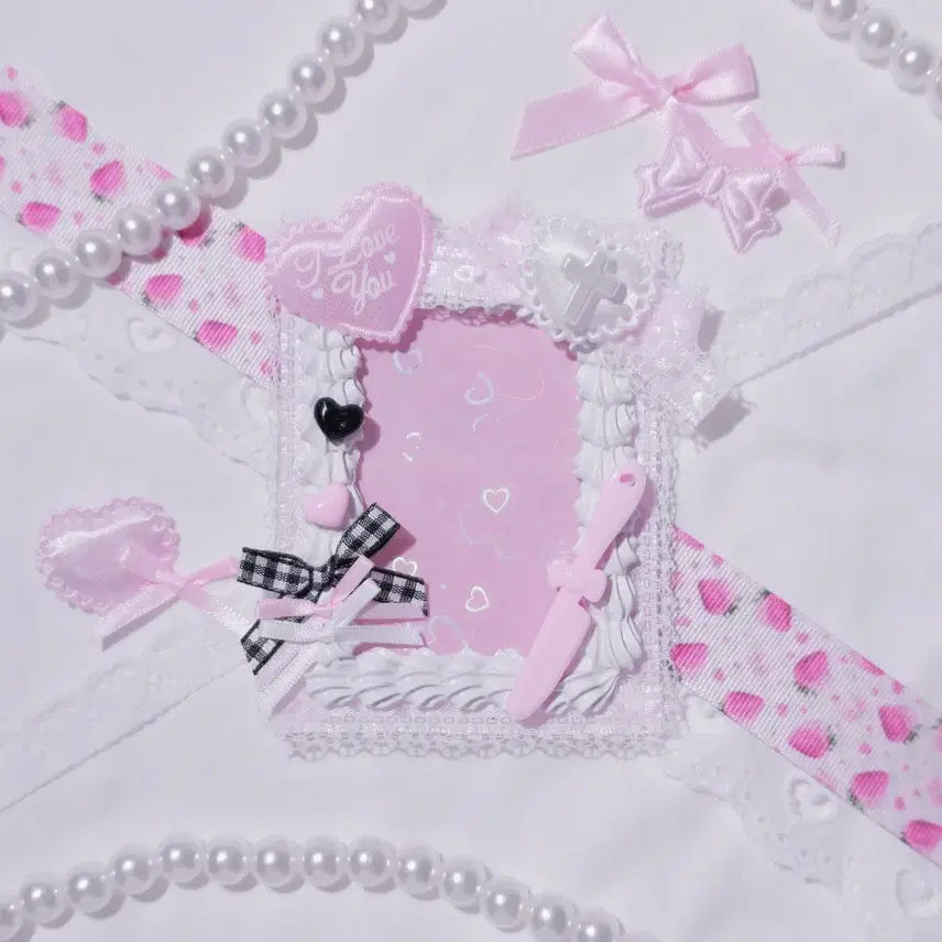 [BUNJANG] Unbranded Photocard Holder Decorated with Whipped Cream Resin / 포카홀더 탑꾸 탑로더 데코덴 휘핑 블랙 양산형 레이스 레진 리본하트 핑크