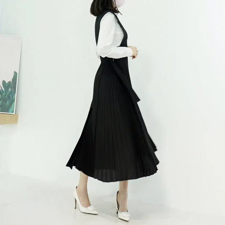 [BUNJANG] Black Pleated Dress / 블랙 플리츠 원피스