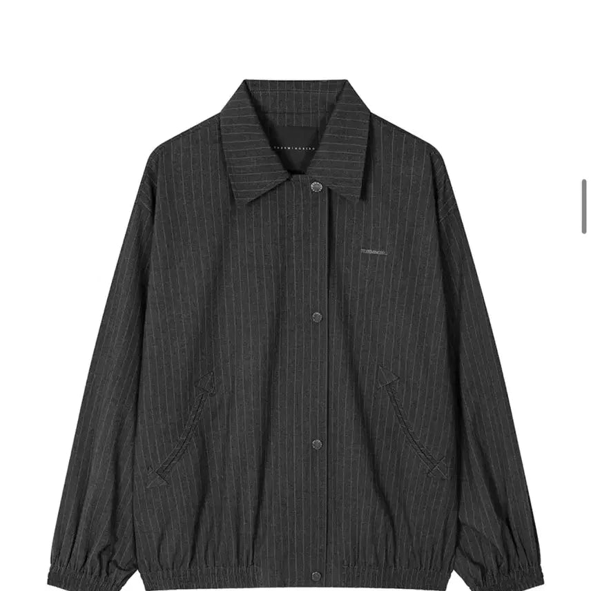 [BUNJANG] Trimmingbird Stripe Oversized Blouson Charcoal / 트리밍버드 Stripe Oversized Blouson 차콜