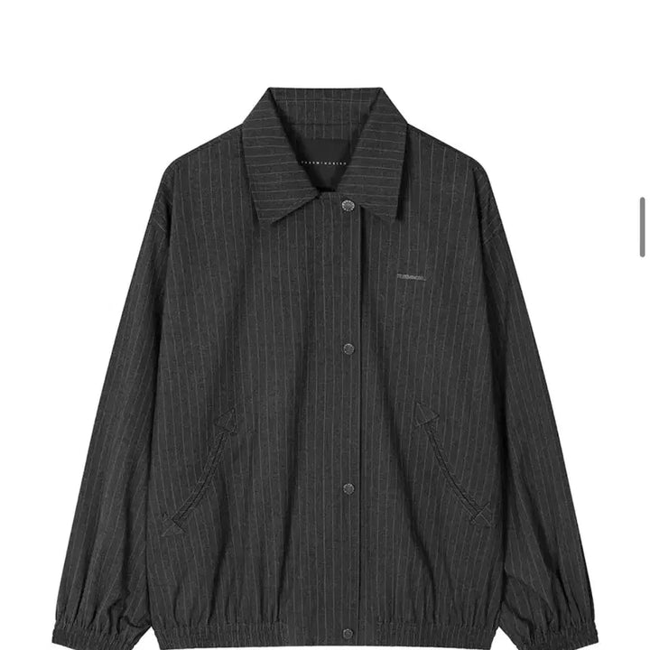 [BUNJANG] Trimmingbird Stripe Oversized Blouson Charcoal / 트리밍버드 Stripe Oversized Blouson 차콜