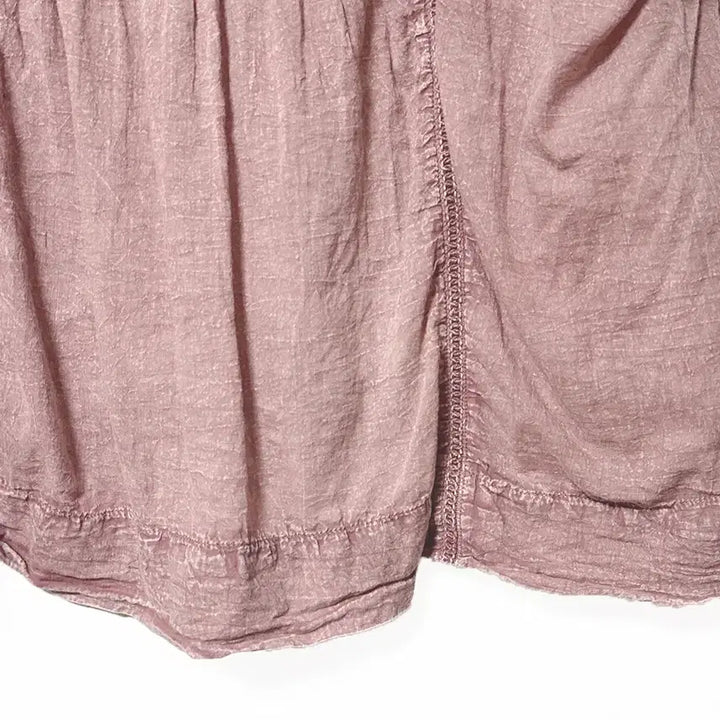 [SOLD OUT] 일본빈티지 자수에스닉 워싱면오버반팔티 인디핑크모리걸하구미룩갸루y2k히피