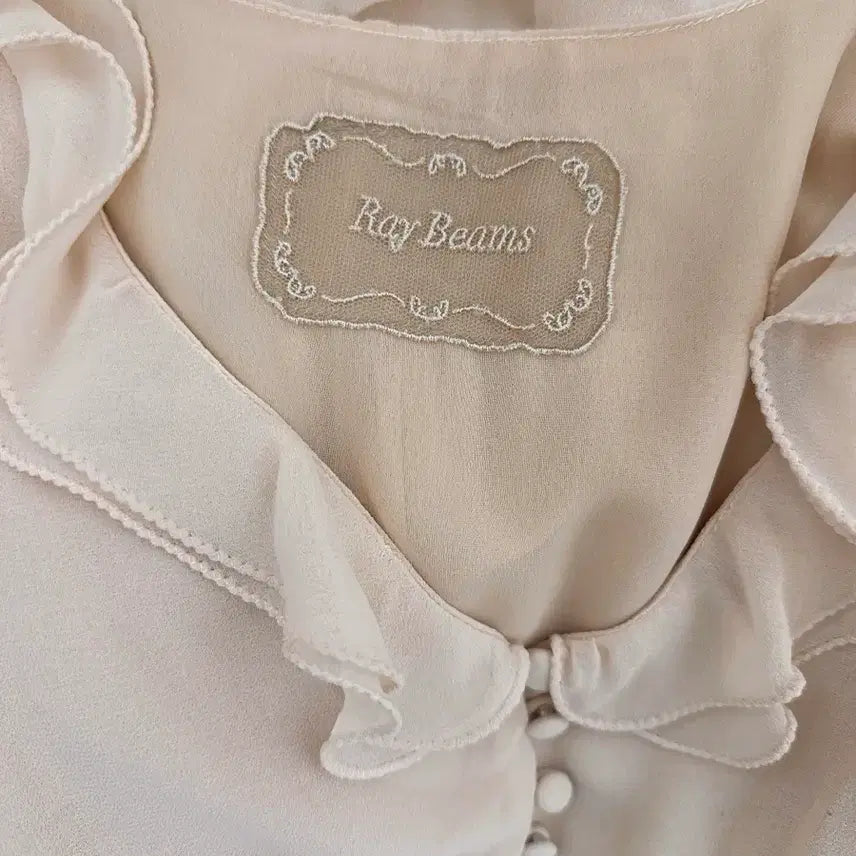 [BUNJANG] Ray Beams Vintage Romantic Ruffle Pleated Dress / Ray Beams 레이빔즈 빈티지 로맨틱 러플 플리츠 원피스 양산형