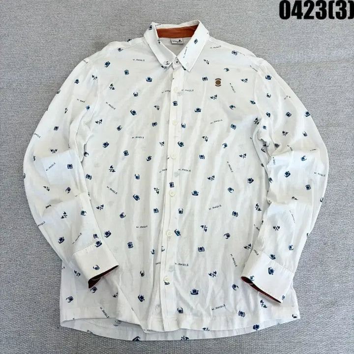 [BUNJANG] Wide Angle Patterned Shirt White / 95 와이드앵글 패턴 셔츠 화이트 0423(3)
