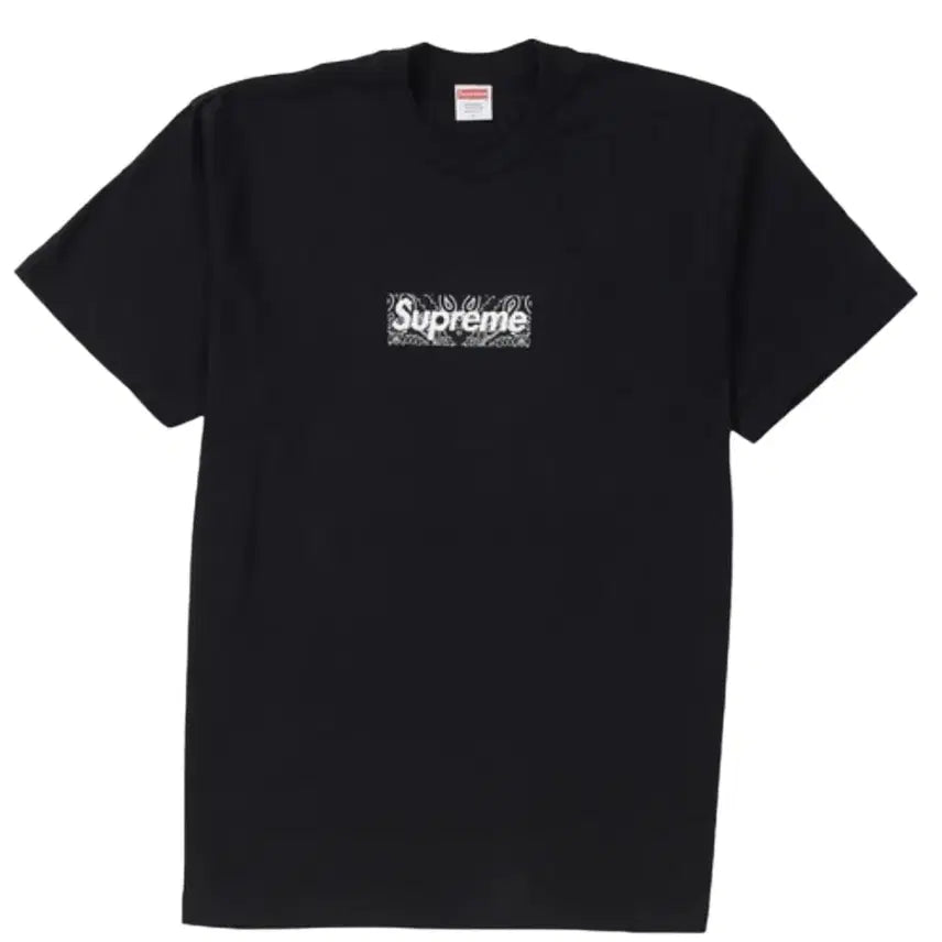 [BUNJANG] Supreme Paisley Box Logo T-Shirt Black / 슈프림 페이즐리 박스 로고 블랙 티셔츠