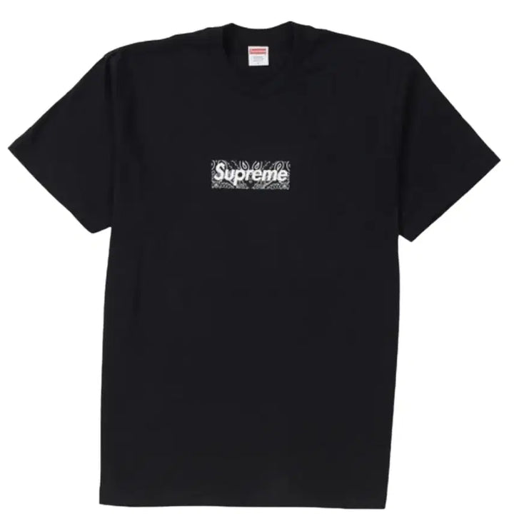 [BUNJANG] Supreme Paisley Box Logo T-Shirt Black / 슈프림 페이즐리 박스 로고 블랙 티셔츠