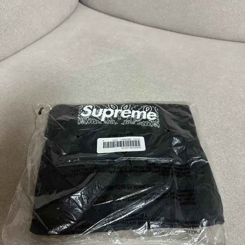 [BUNJANG] Supreme Paisley Box Logo T-Shirt Black / 슈프림 페이즐리 박스 로고 블랙 티셔츠