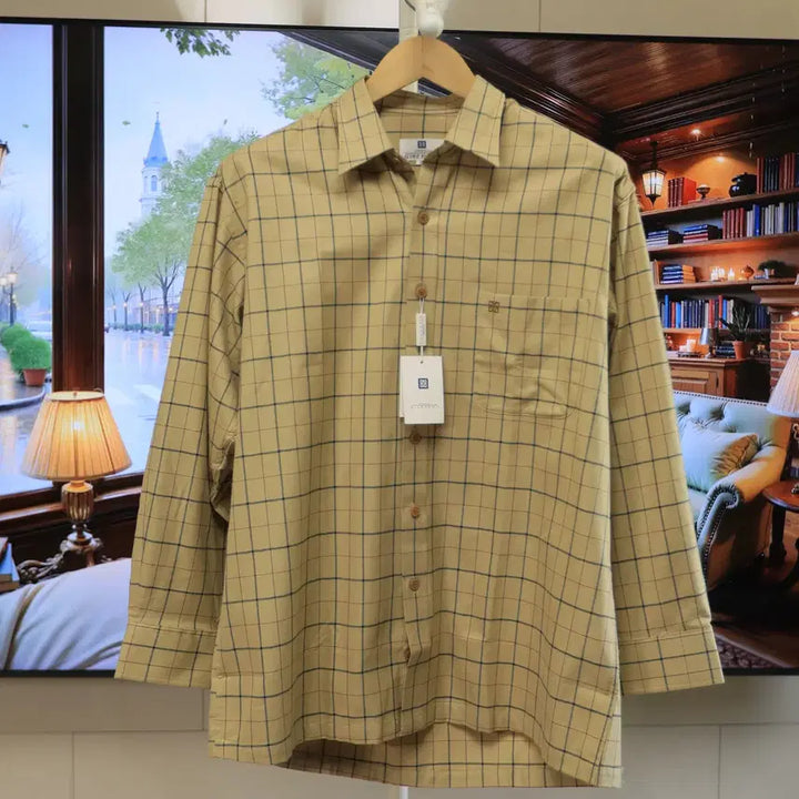 [BUNJANG] Givenchy Monsieur Line Herringbone Check Embroidered Logo Button-Down Shirt / 지방시 GIVENCHY Monsieur 라인 셔츠/ 미사용