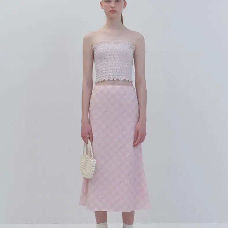 [BUNJANG] Soonsu Summer Check Floral Skirt / soonsu순수 썸머 체크 잔꽃 스커트Summer Check Skirt