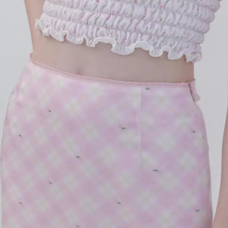[BUNJANG] Soonsu Summer Check Floral Skirt / soonsu순수 썸머 체크 잔꽃 스커트Summer Check Skirt