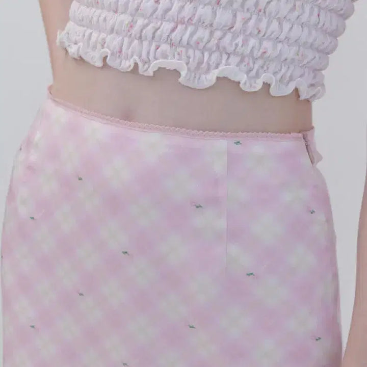 [BUNJANG] Soonsu Summer Check Floral Skirt / soonsu순수 썸머 체크 잔꽃 스커트Summer Check Skirt