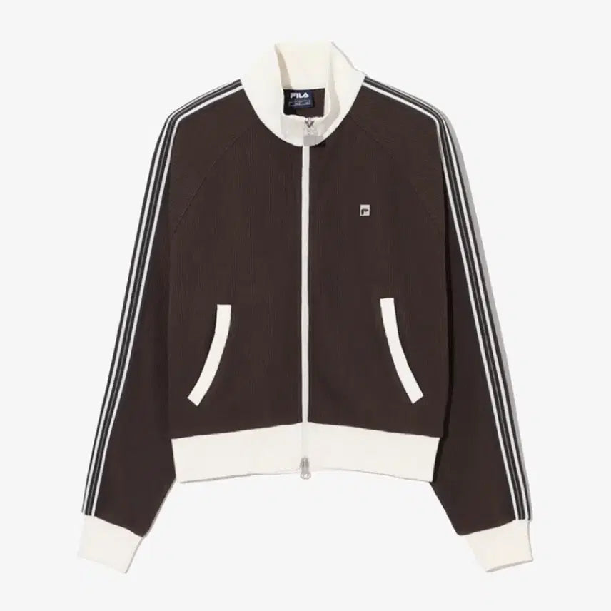 [BUNJANG] Fila Knit Track Zip-Up Brownie / [휠라] 니트 트랙 집업 브라우니