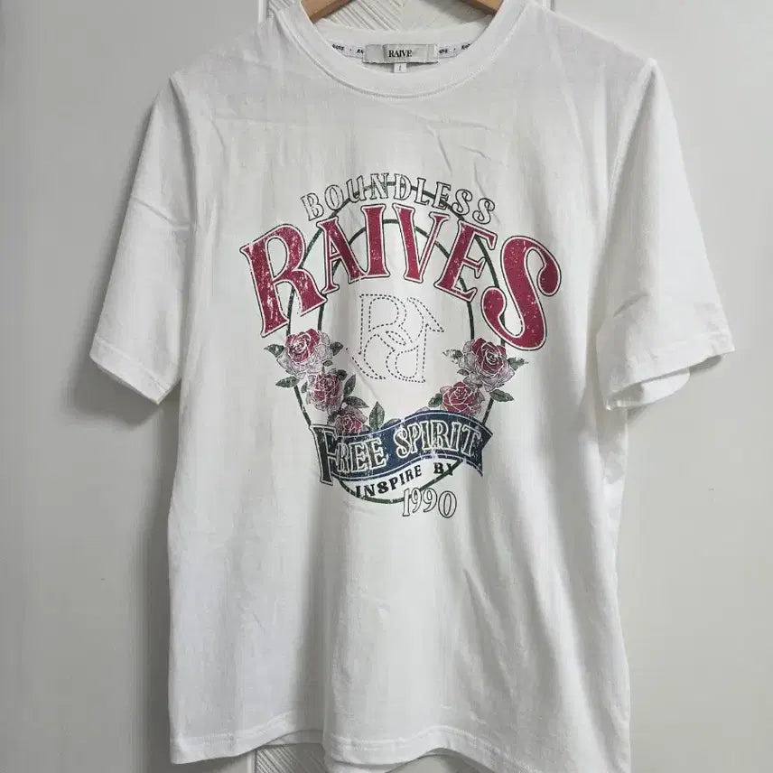 [SOLD OUT] 레이브 RAIVE 빈티지 로즈 그래픽 반팔티