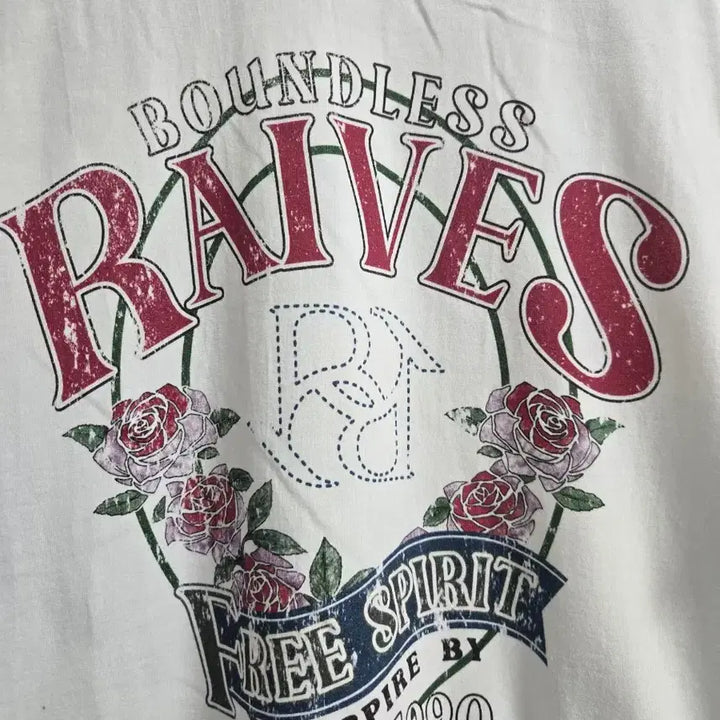 [SOLD OUT] 레이브 RAIVE 빈티지 로즈 그래픽 반팔티