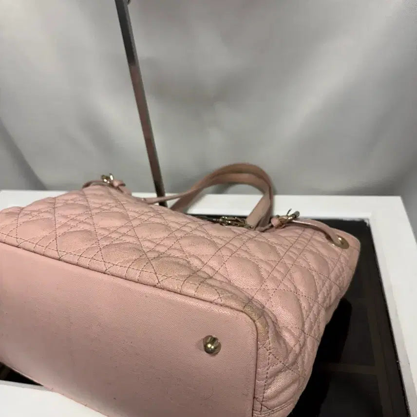 [BUNJANG] Dior Cannage Pink Tote Bag / 정품 디올 까나쥬 핑크 쇼퍼백 가방