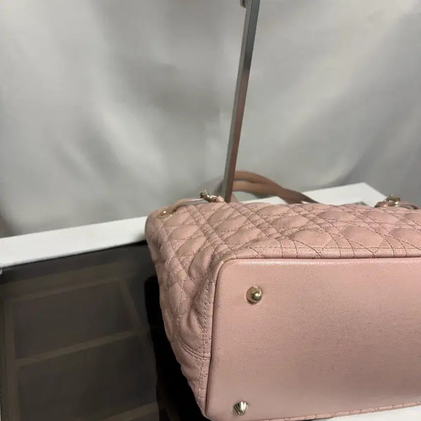 [BUNJANG] Dior Cannage Pink Tote Bag / 정품 디올 까나쥬 핑크 쇼퍼백 가방