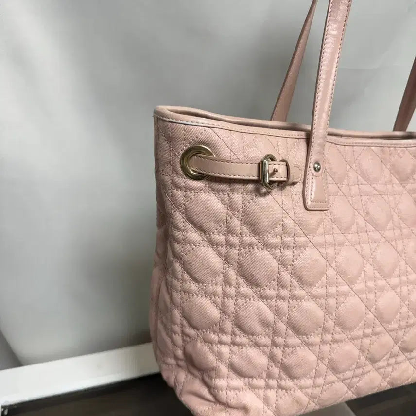 [BUNJANG] Dior Cannage Pink Tote Bag / 정품 디올 까나쥬 핑크 쇼퍼백 가방
