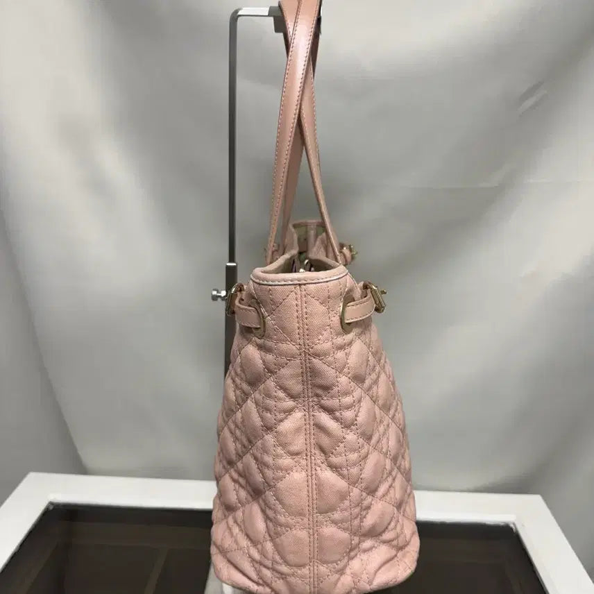 [BUNJANG] Dior Cannage Pink Tote Bag / 정품 디올 까나쥬 핑크 쇼퍼백 가방