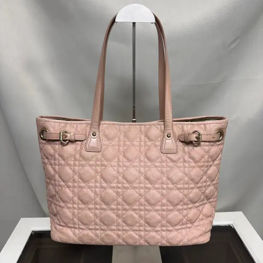 [BUNJANG] Dior Cannage Pink Tote Bag / 정품 디올 까나쥬 핑크 쇼퍼백 가방