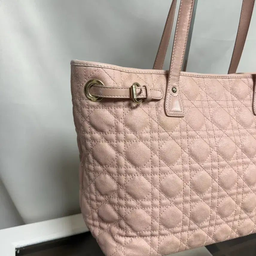 [BUNJANG] Dior Cannage Pink Tote Bag / 정품 디올 까나쥬 핑크 쇼퍼백 가방