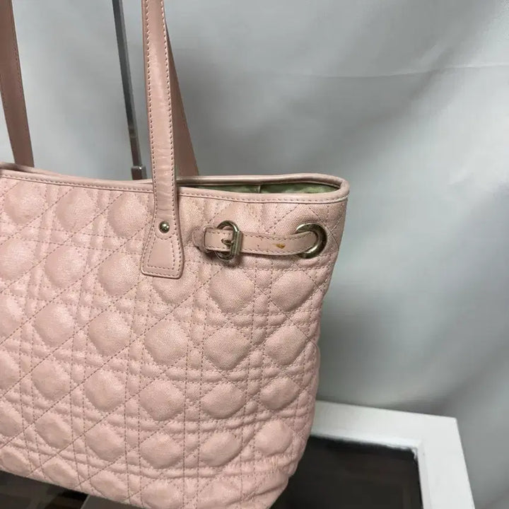 [BUNJANG] Dior Cannage Pink Tote Bag / 정품 디올 까나쥬 핑크 쇼퍼백 가방