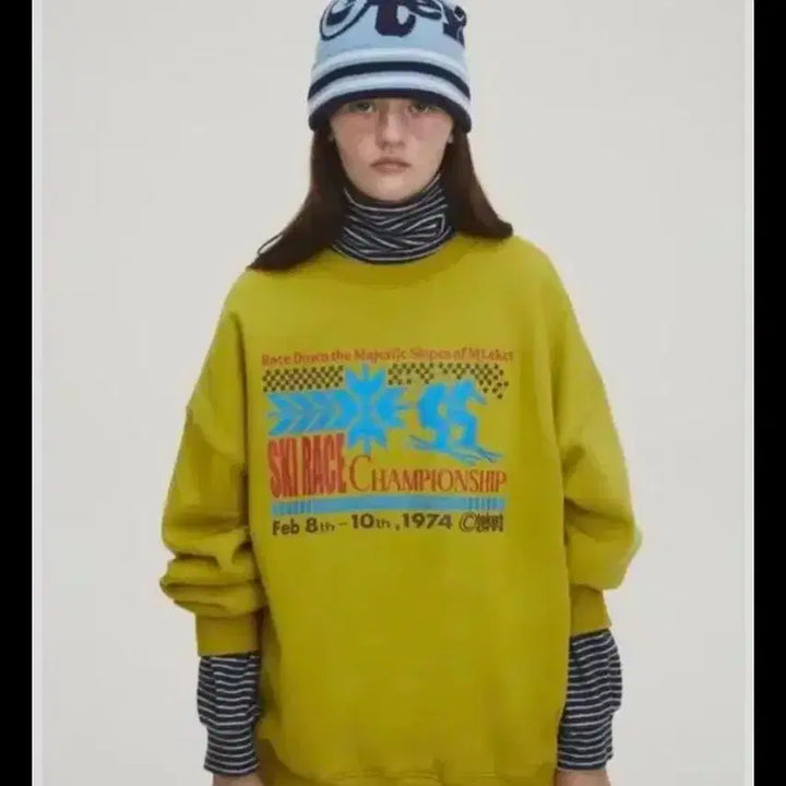 [BUNJANG] Techut Championship Sweatshirt Mustard M / 테켓 맨투맨 머스타드 championship sweatshirts