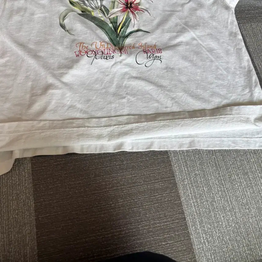 [BUNJANG] Wooyoungmi 24SS Flower Printed Long Sleeve T-shirt / 우영미 24ss 플라워 프린팅 롱슬리브 티셔츠 48