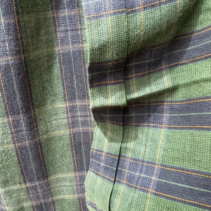 [BUNJANG] Balenciaga BB Logo Green Check Linen Blend Pants / 발렌시아가 BB로고 그린체크 린넨혼방 팬츠 (32~33)