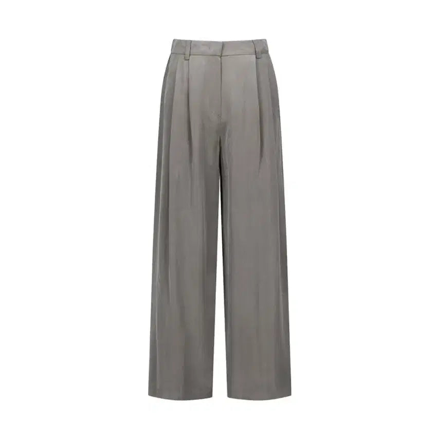 [BUNJANG] AMOMENTO Cupro Wide Pants / 아모멘토 큐프로 와이드 팬츠 그레이, AMOMENTO Cupro