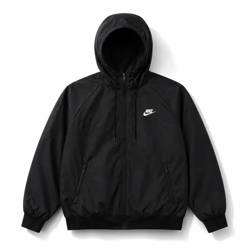 [BUNJANG] Nike Hooded Windbreaker Jacket Black / 나이키 후드 바람막이 블랙. M~xl