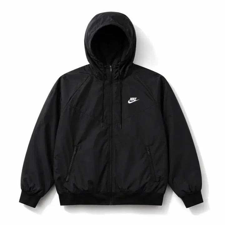 [BUNJANG] Nike Hooded Windbreaker Jacket Black / 나이키 후드 바람막이 블랙. M~xl