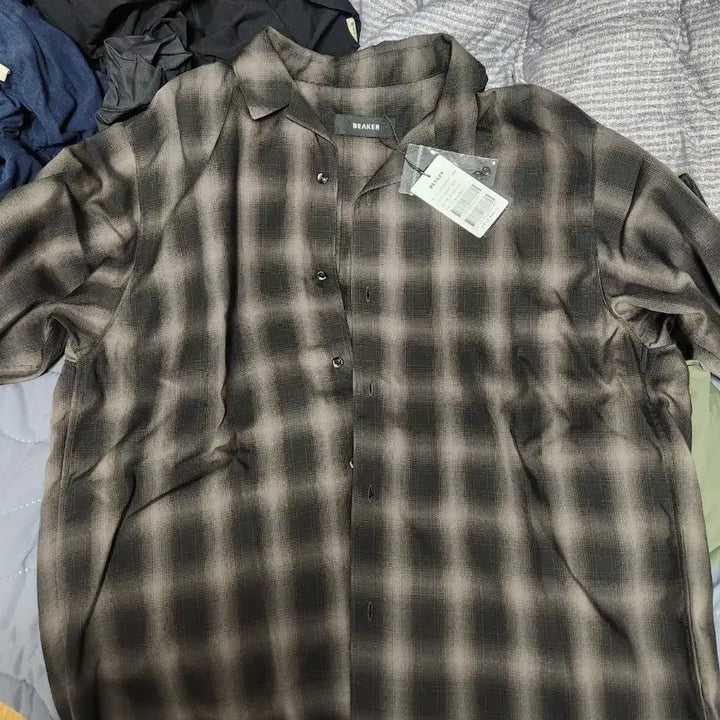 [BUNJANG] BEAKER Tencel Ombre Check Shirt Size 2 (Fits 105) / 비이커 오리지널 텐셀 옴브레 체크셔츠 팝니다! 오라리맛 105