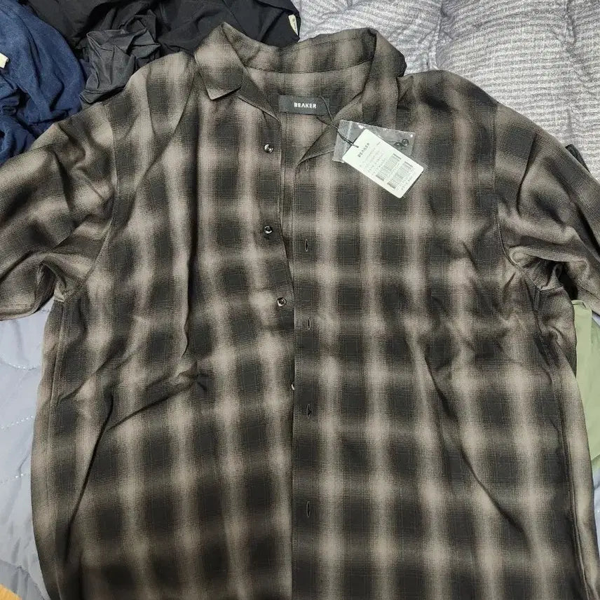 [BUNJANG] BEAKER Tencel Ombre Check Shirt Size 2 (Fits 105) / 비이커 오리지널 텐셀 옴브레 체크셔츠 팝니다! 오라리맛 105
