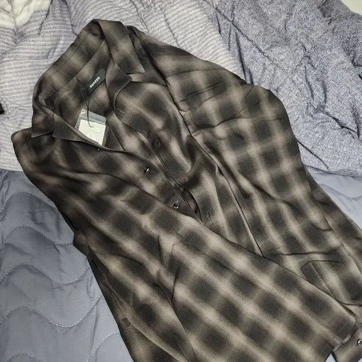 [BUNJANG] BEAKER Tencel Ombre Check Shirt Size 2 (Fits 105) / 비이커 오리지널 텐셀 옴브레 체크셔츠 팝니다! 오라리맛 105