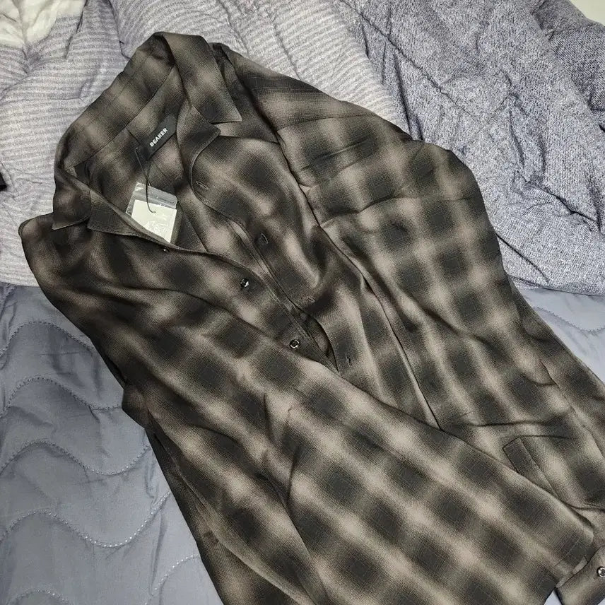 [BUNJANG] BEAKER Tencel Ombre Check Shirt Size 2 (Fits 105) / 비이커 오리지널 텐셀 옴브레 체크셔츠 팝니다! 오라리맛 105