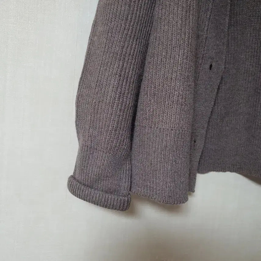 [BUNJANG] Brown High-Neck Knit Cardigan / 브라운 하이넥 풀업 니트 가디건