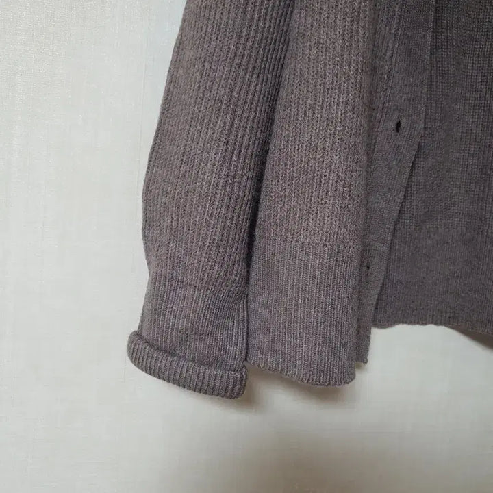 [BUNJANG] Brown High-Neck Knit Cardigan / 브라운 하이넥 풀업 니트 가디건
